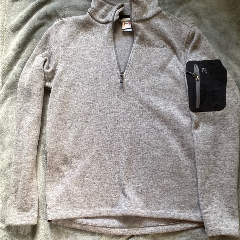 Avalanche Zip Up Sweater Gray and Black 1/4 Fleece - Men’s Small